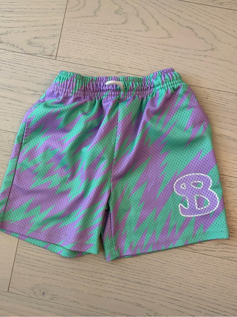 Like New! Bucketsquad Kids Green & Purple Athletic Shorts - Youth Large